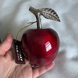 NWT Judaica Red Apple with Silver Stem - Medium
